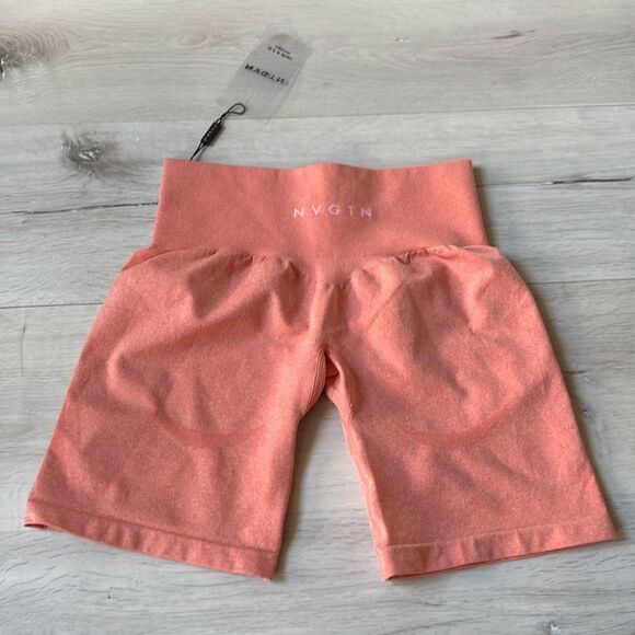 NVGTN Pro Seamless Shorts Orange Small NWT in packaging - Picture 5 of 5